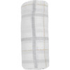 Cotton Muslin Swaddle Blanket, Grey Plaid - Swaddles - 3