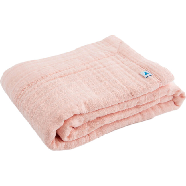 Cotton Muslin Baby Quilt, Rose Petal - Quilts - 1
