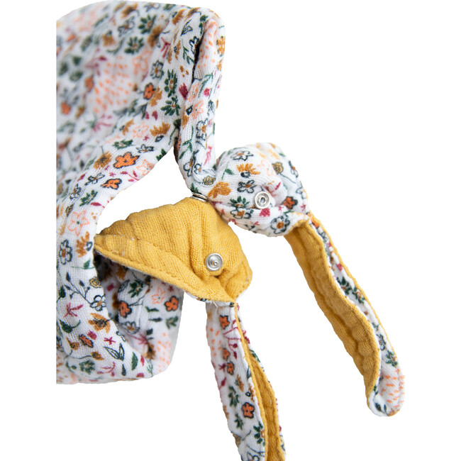 Cotton Muslin Reversible Bandana Bib, Pressed Petals - Bibs - 4