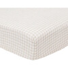 Cotton Muslin Crib Sheet, Tan Gingham - Sheets - 4
