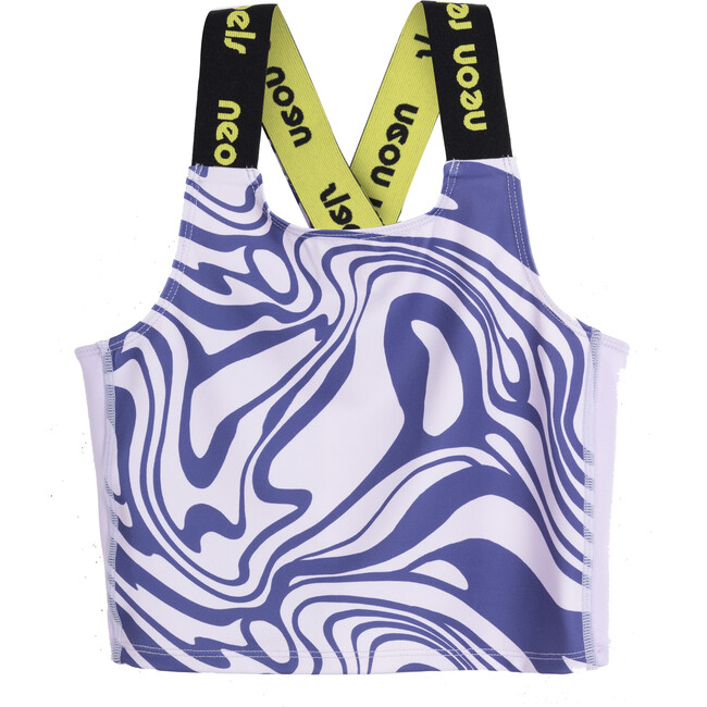 Fiona Athletic Crop Top, Trippy Swirl - Shirts - 1