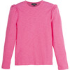 Cecily Puff Sleeve Top, Pink - Tees - 1 - thumbnail