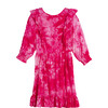 Darby Ruffle Dress, Pink Tie Dye - Dresses - 1 - thumbnail