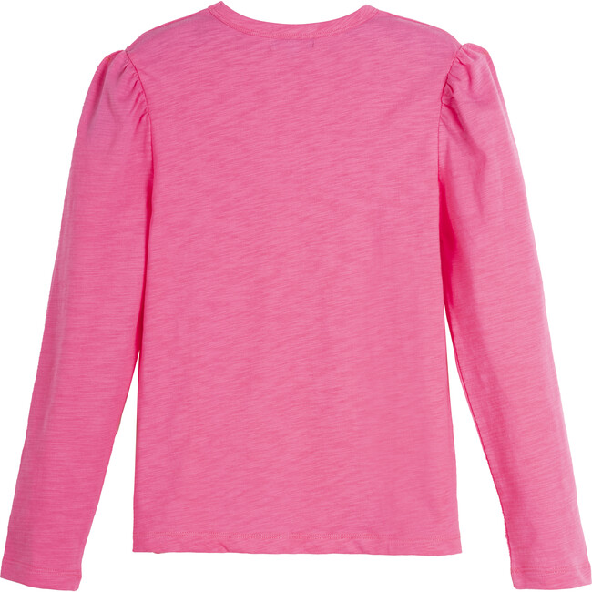 Cecily Puff Sleeve Top, Pink - T-Shirts - 3