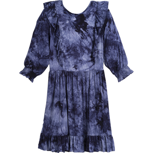 Darby Ruffle Dress, Indigo Tie Dye Neon Rebels Dresses