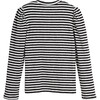 Cecily Puff Sleeve Top, Charcoal & Cream Stripe - Tees - 2