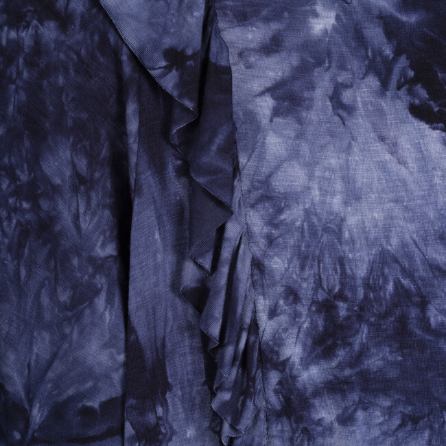 Darby Ruffle Dress, Indigo Tie Dye - Dresses - 5