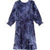 Darby Ruffle Dress, Indigo Tie Dye - Dresses - 3
