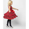 Arabella Frill Plaid Tartan Girls Party Dress, Red - Dresses - 5