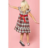 Poppy Smocked Plaid Tartan Girls Party Dress, White - Dresses - 5