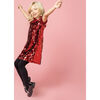 Coco Sequin Girls Party Dress, Red - Dresses - 6