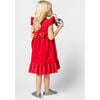 Poppy Smocked Velvet Girls Party Dress, Red - Dresses - 6