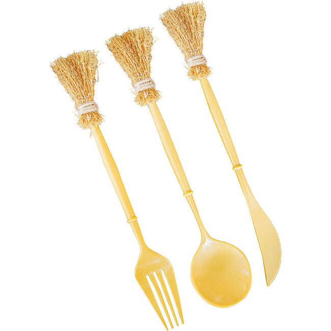 Halloween Broom Cutlery Set, Set of 24