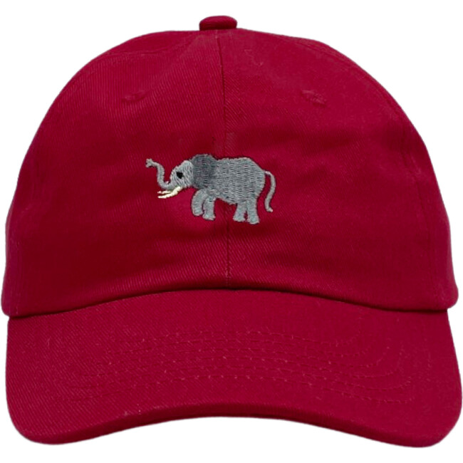 Elephant Baseball Hat, Ruby Red