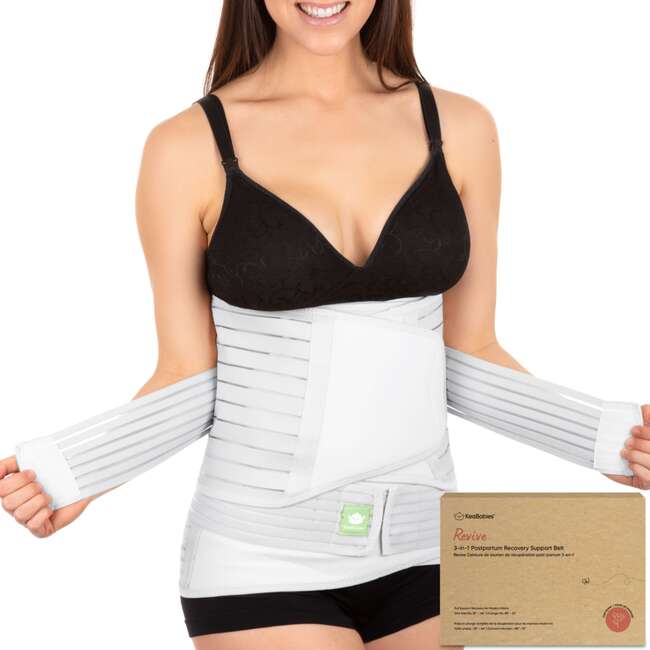 Revive 3-in-1 Postpartum Recovery Support Belt, Matte White