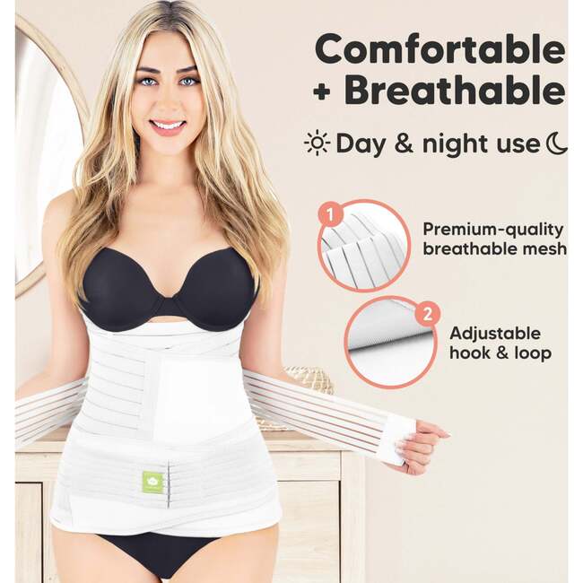 Revive 3-in-1 Postpartum Recovery Support Belt, Matte White - Belts - 3