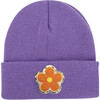 Flower Beanie, Purple - Hats - 1 - thumbnail