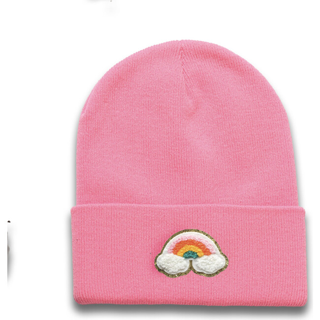 Rainbow Beanie, Pink - Hats - 1