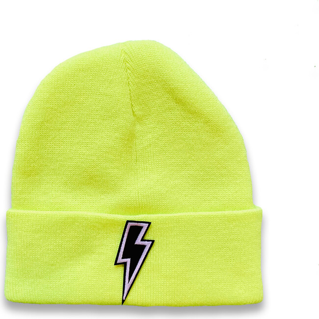 Lightning Beanie, Neon Yellow - Hats - 1