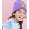Flower Beanie, Purple - Hats - 2