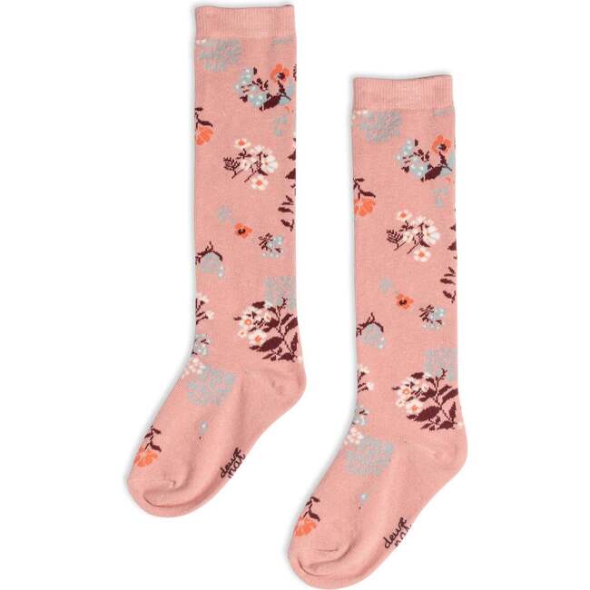Wild Flower Seed Socks, Silver Pink With Flowers Pattern