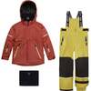 Two Piece Technical Snowsuit, Red And Green Lime - Snowsuits - 1 - thumbnail