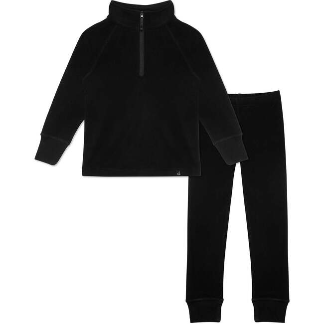 Two Piece Thermal Underwear, Black - Loungewear - 1