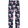 Two Piece Thermal Underwear With Printed Roses, Navy - Loungewear - 3 - thumbnail