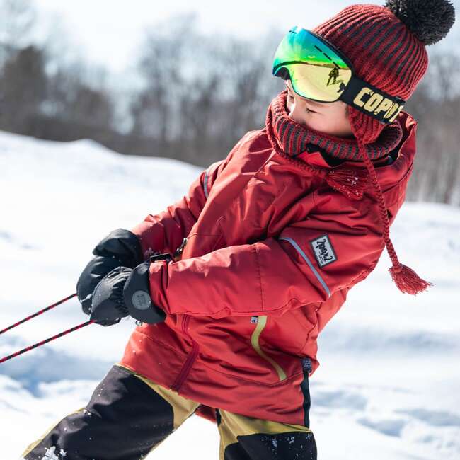 Two Piece Technical Snowsuit, Red And Green Lime - Snowsuits - 3