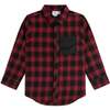 Yarn Dyed Plaid Shirt, Red And Black - Shirts - 1 - thumbnail