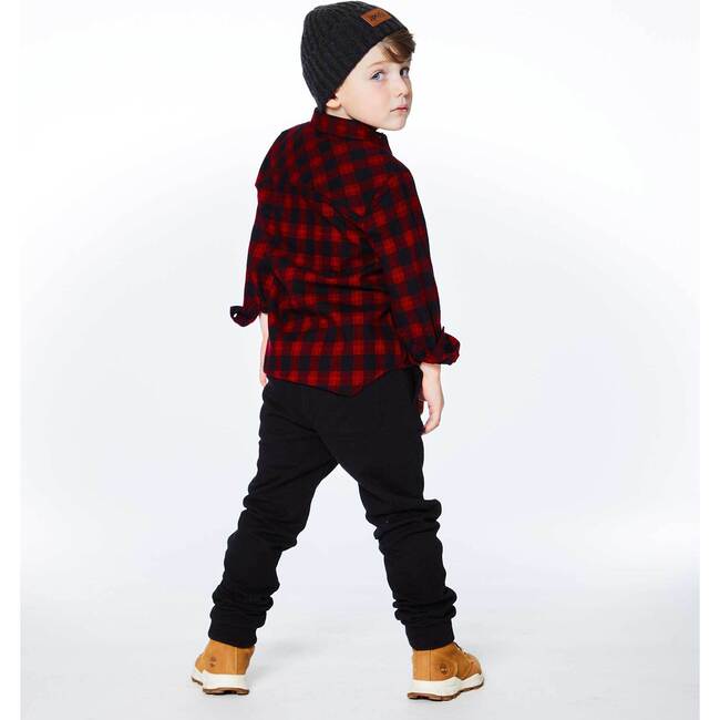 Yarn Dyed Plaid Shirt, Red And Black - Shirts - 4