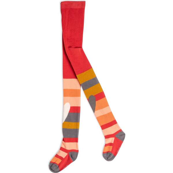 Striped Tights, Pink Red And Grey - Deux par Deux Tights & Socks ...