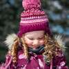 Striped Earflap Knit Hat, Burgundy White And Yellow - Hats - 2