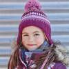 Striped Earflap Knit Hat, Burgundy White And Yellow - Hats - 4