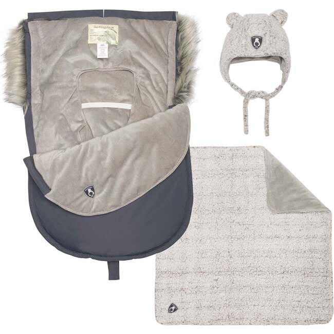 Solid Baby Pouch, Grey - Snowsuits - 1