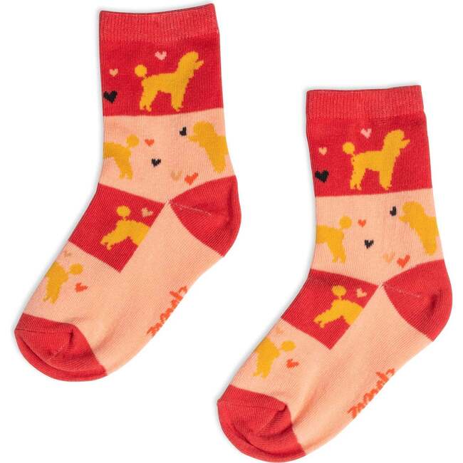 Socks, Printed With Dogs And Hearts