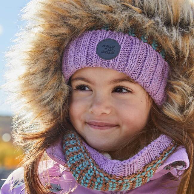 Striped Knit Hat, Purple Green Brown And White - Hats - 5