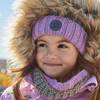 Striped Knit Hat, Purple Green Brown And White - Hats - 5
