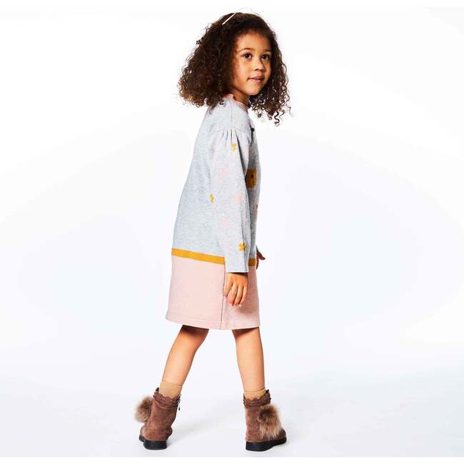 Sweater Knit Long Sleeve Dress, Jacquard Cats - Dresses - 5