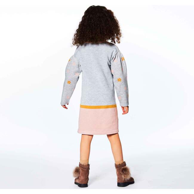 Sweater Knit Long Sleeve Dress, Jacquard Cats - Dresses - 6
