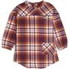 Printed Shirt Dress With Long Sleeves, Plum And Ocher Plaid - Dresses - 1 - thumbnail