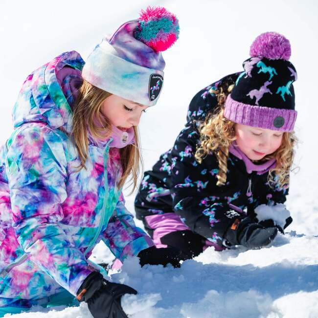 Printed Two Piece Snowsuit, Tie Dye And Aqua - Snowsuits - 4