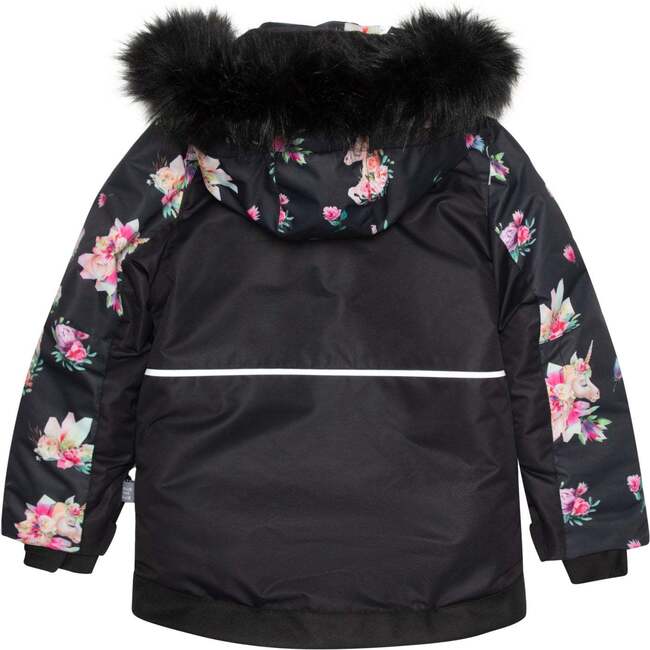 Printed Unicorns Two Piece Snowsuit, Black - Snowsuits - 4