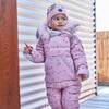 Printed Small Flowers One Piece Baby Snowsuit, Pink - Snowsuits - 3