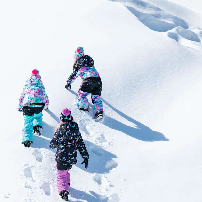Printed Unicorns Two Piece Snowsuit, Black And Lilac - Snowsuits - 5