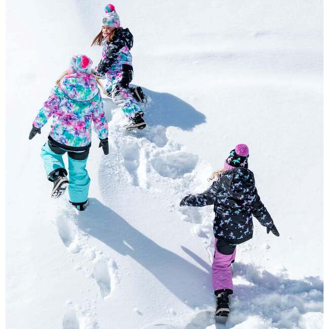 Printed Two Piece Snowsuit, Tie Dye And Aqua - Snowsuits - 6