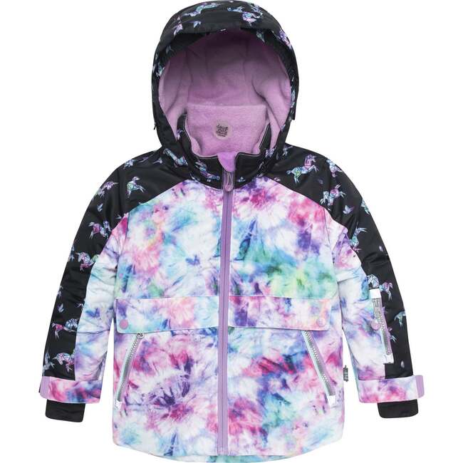 Printed Unicorns And Two Piece Snowsuit, Tie Dye & Black - Snowsuits - 4