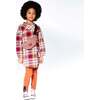 Printed Shirt Dress With Long Sleeves, Plum And Ocher Plaid - Dresses - 3