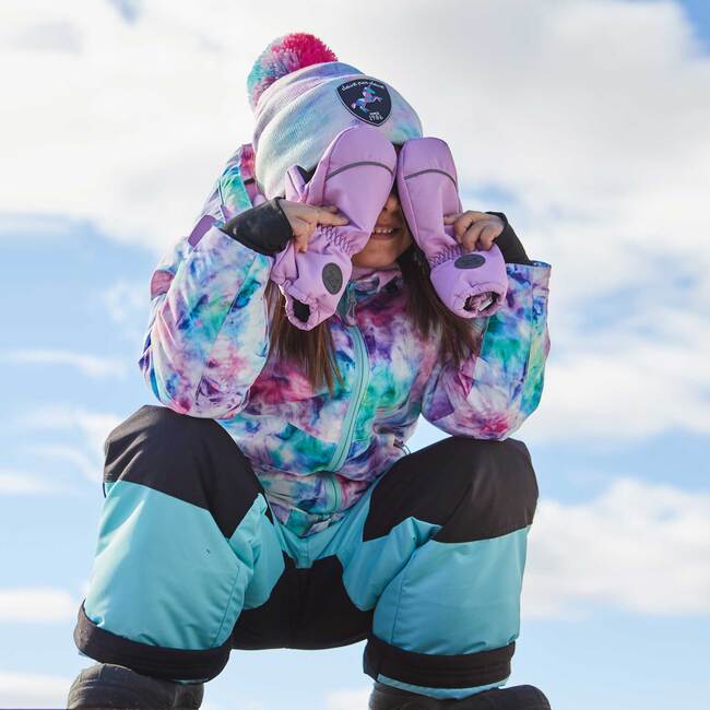 Printed Two Piece Snowsuit, Tie Dye And Aqua - Snowsuits - 7