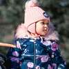 Printed Roses One Piece Baby Snowsuit, Navy - Snowsuits - 4